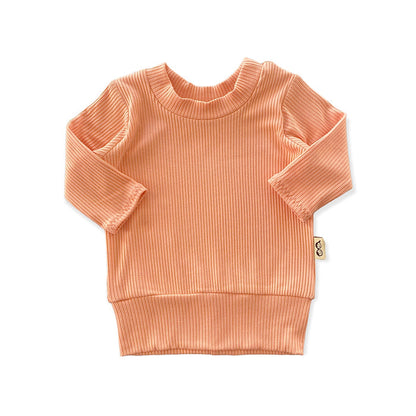 Melon Ribbed Lounge Top
