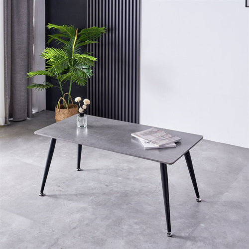 Mendy Grey Sintered Stone Coffee Table with Metal Legs by Criterion™ -Home Living Store - -