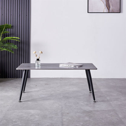 Mendy Grey Sintered Stone Coffee Table with Metal Legs by Criterion™ -Home Living Store - -