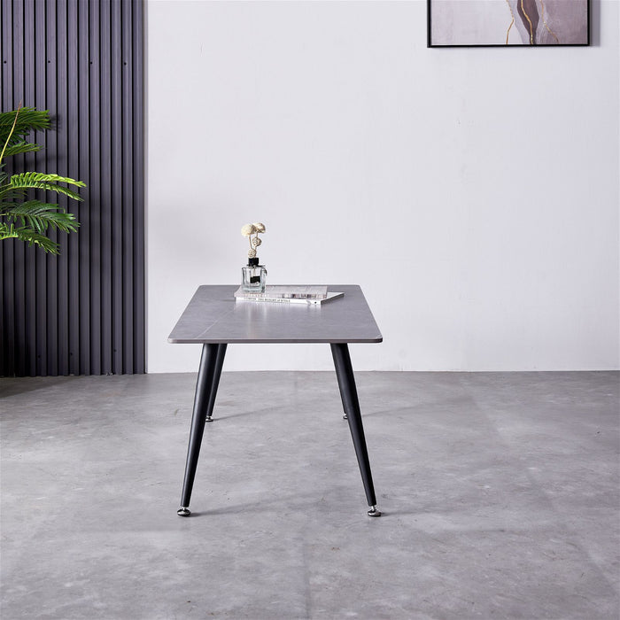 Mendy Grey Sintered Stone Coffee Table with Metal Legs by Criterion™ -Home Living Store - -