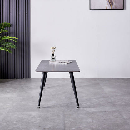 Mendy Grey Sintered Stone Coffee Table with Metal Legs by Criterion™ -Home Living Store - -