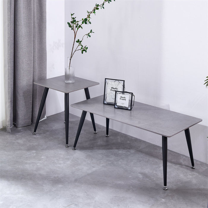 Mendy Grey Sintered Stone Coffee Table with Metal Legs by Criterion™ -Home Living Store - -