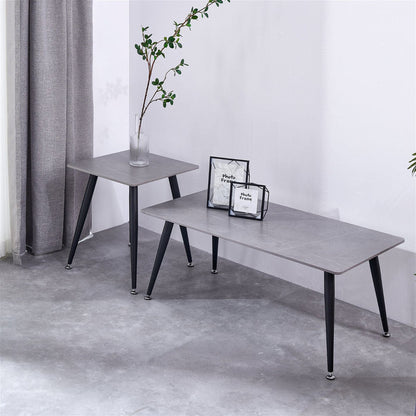 Mendy Grey Sintered Stone Coffee Table with Metal Legs by Criterion™ -Home Living Store - -