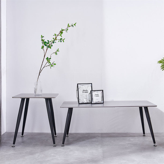 Mendy Grey Sintered Stone Coffee Table with Metal Legs by Criterion™ -Home Living Store - -