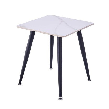 Mendy White Sintered Stone End Table with Metal Legs by Criterion™ -Home Living Store - -