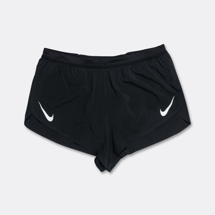 Mens Dri-FIT ADV AeroSwift Mid Rise 2" Short - Black/White