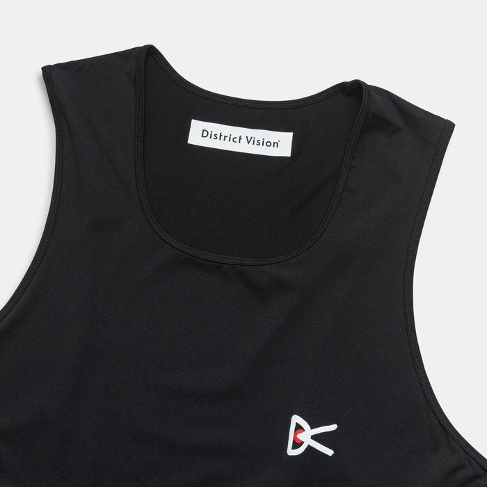 Mens Panelled Mesh Singlet - Black