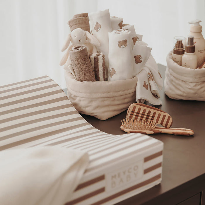 Meyco – Muslin Cloths 70x70cm (3 Pack) – Bear Multicolor