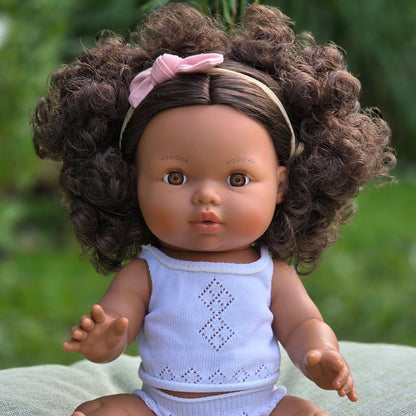 Mini Colettos - Zaara - Brown Curly Hair with Brown Eyes