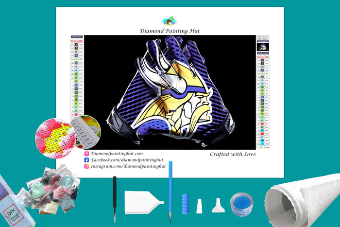 Minnesota Vikings NFL Gloves Diamond Painting-Diamond Painting Hut