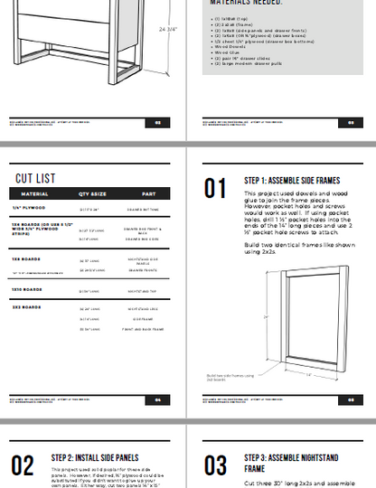 Modern Nightstand PDF Plans