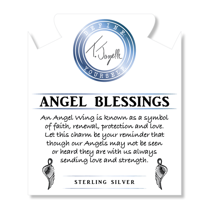 Moonstone Stone Bracelet with Angel Blessings Sterling Silver Charm