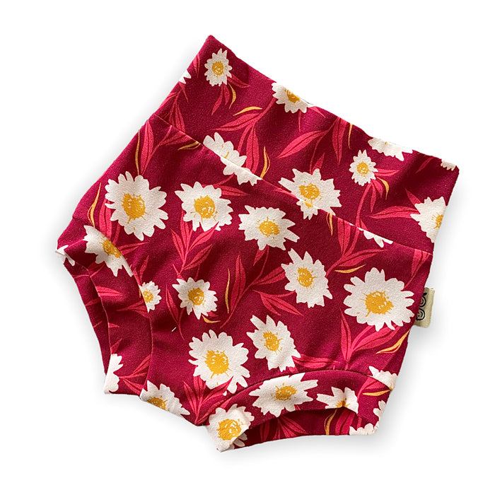 Mums Flowers on Burgundy Bummies