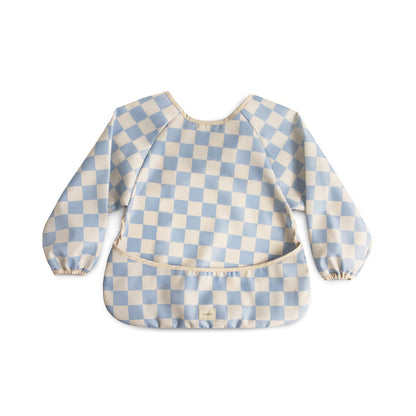 Mushie - Long Sleeve Bib - Blue Check