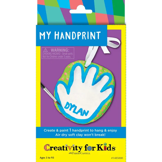 Box of Creativity for Kids handprint kit with colorful design and text.