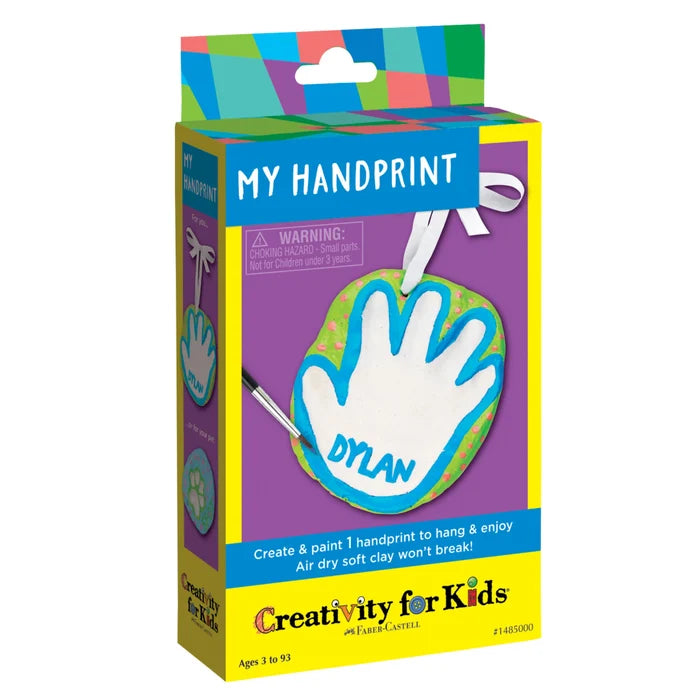 Box of Creativity for Kids handprint kit with colorful design and text.