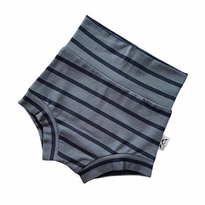 Navy Blue Striped Bummies