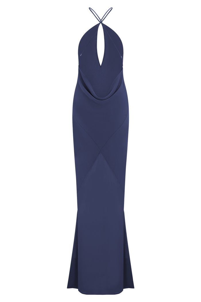 Nerea Slip Halter Maxi Dress - Purple Ink
