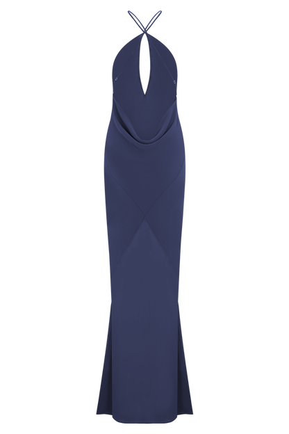 Nerea Slip Halter Maxi Dress - Purple Ink