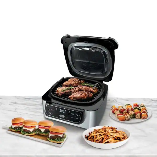 Ninja AG301 Foodi 5-in-1 Indoor Grill with Air Fry Roast, Bake & Dehydrate(Refurbished)