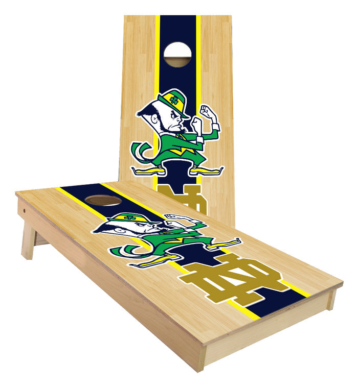 Notre Dame Center Stripe cornhole boards