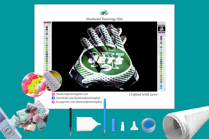 New York Jets NFL Gloves Diamond Painting-Diamond Painting Hut
