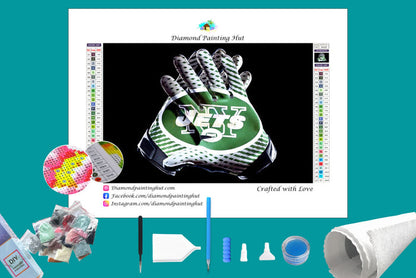 New York Jets NFL Gloves Diamond Painting-Diamond Painting Hut