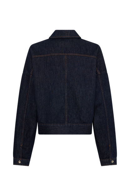 Olandria Oversized Jacket Top - Washed Indigo Blue