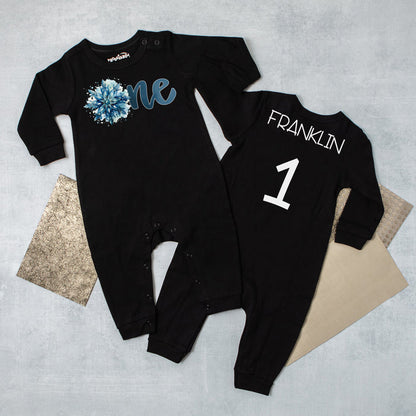 "One Snowflake" Long Sleeve Romper