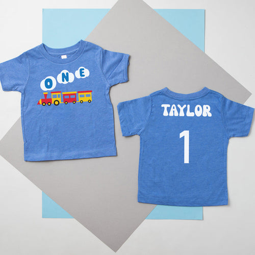 One Train Personalized 1st Birthday T-shirt or Bodysuit