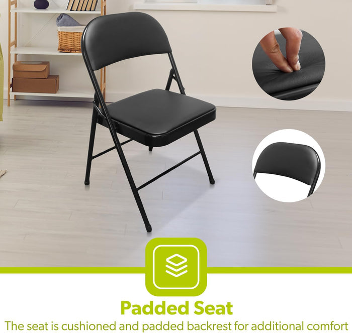 Pack of 4 & 6 Folding Chairs + 6ft Folding Table Set