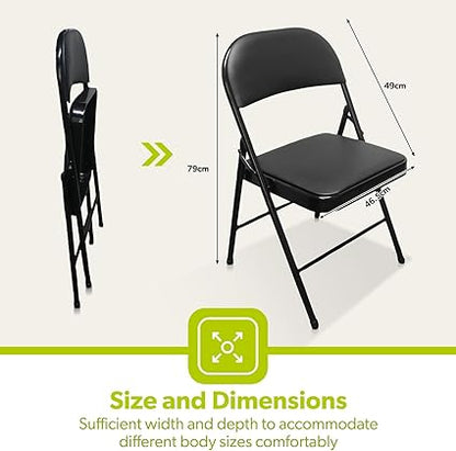 Pack of 4 & 6 Folding Chairs + 6ft Folding Table Set