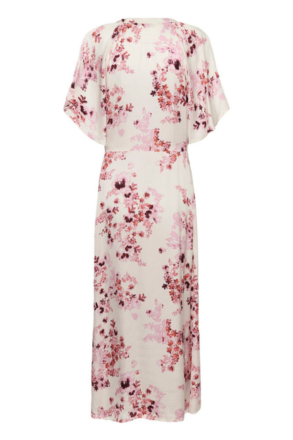 Back view of Part Two 30310465 AlajaPW Pink Shadow Flower Print Dress by part two with floral pattern, shop part two at Dotique