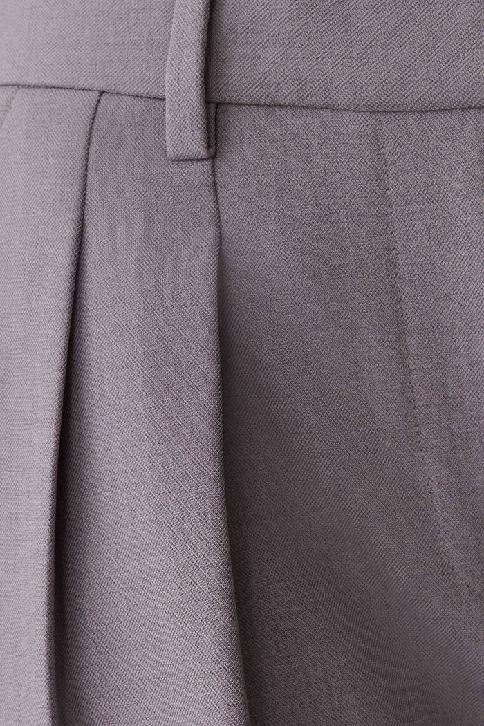 Phoebe Straight Leg Suiting Pants - Light Grey Marle