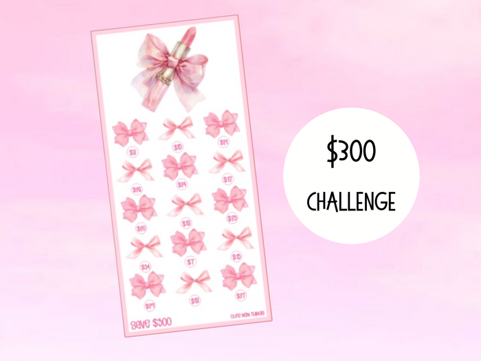 Pink Bow Lipstick | Savings Insert or Cash Envelope | 300