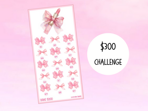 Pink Bow Lipstick | Savings Insert or Cash Envelope | 300