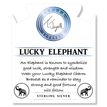 Pink Tourmaline Stone Bracelet with Lucky Elephant Sterling Silver Charm