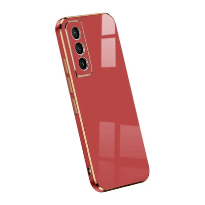 the back of a red iphone case