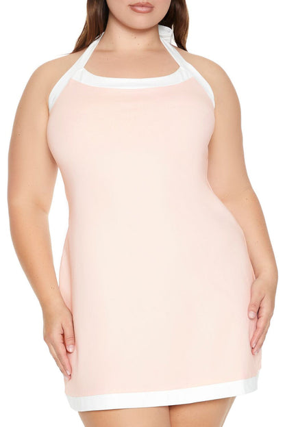 Plus Size Halter Mini Dress
