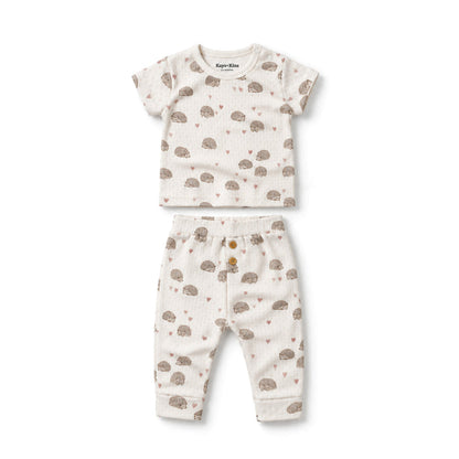 Pointelle Top + Leggings - Hedgehog