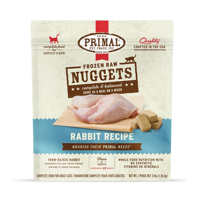 Primal Frozen Raw Cat Food - Turkey, Rabbit, Quail, Pork, Pheasant, Duck, Beef/Salmon - Dog.Dog.Cat.