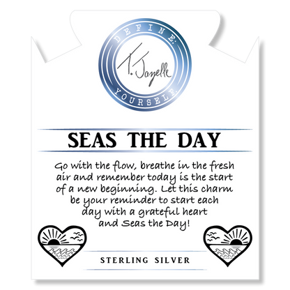 Purple Jasper Stone Bracelet with Seas the Day Sterling Silver Charm