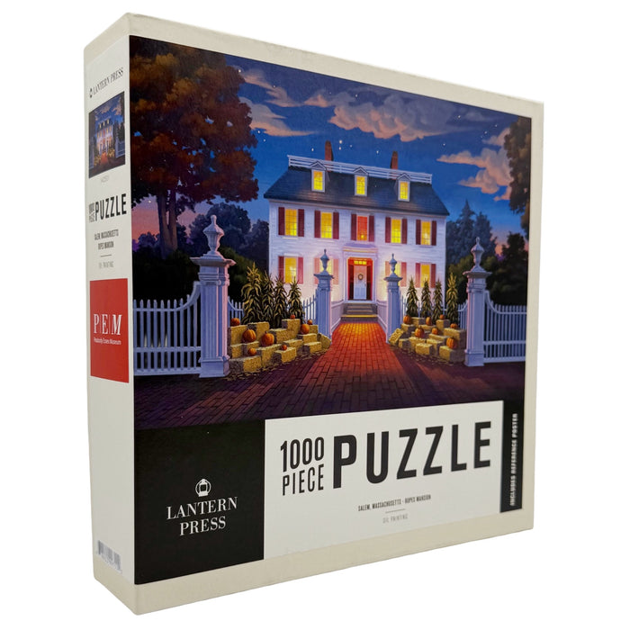 Puzzle box with a house scene and 'Lantern Press' branding