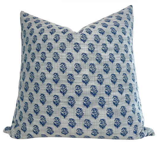 Rajmata Woven Pillow Cover in Blue, Indoor/Outdoor Pillows, Peter Dunham Textiles