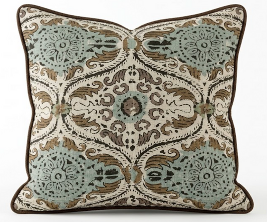 Ready to Ship, 22x22 Cecilia Pillow Cover in Gold and Sage