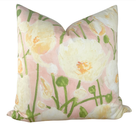 Ready to Ship, 22x22 Tivoli Pillow Cover in Pink