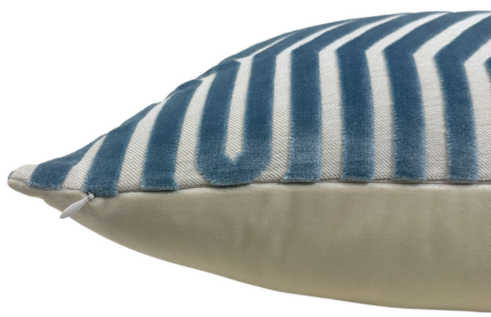 Ready to Ship, 22x22, Vanderbilt Velvet Pillow Cover in Marine Blue