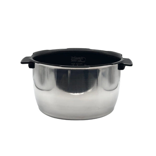 Replacement stainless steel inner pot with black nonstick coating and side handles for Cuckoo rice cookers. (INNERPOT-CRP-HWS10)