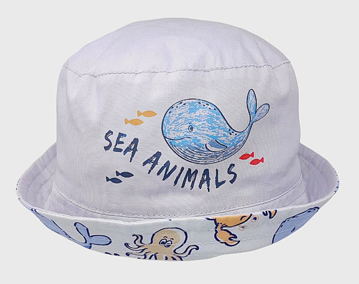 Reversible Baby Boys  Bucket Hat - Sea Animals (6-18m) (PK12) 0399