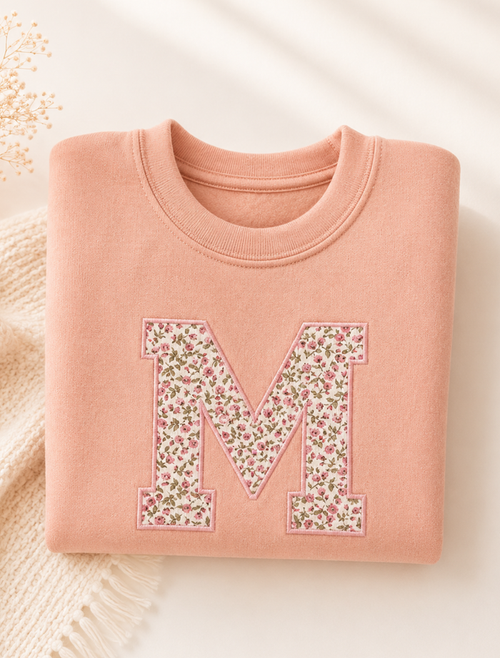 Rose Applique Initial Jumper